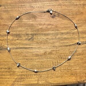 Silpada Silver Beaded nugget type Necklace